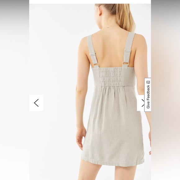Urban Outfitters Avalon Linen Button-Front Mini Dress Size S - Picture 2 of 8